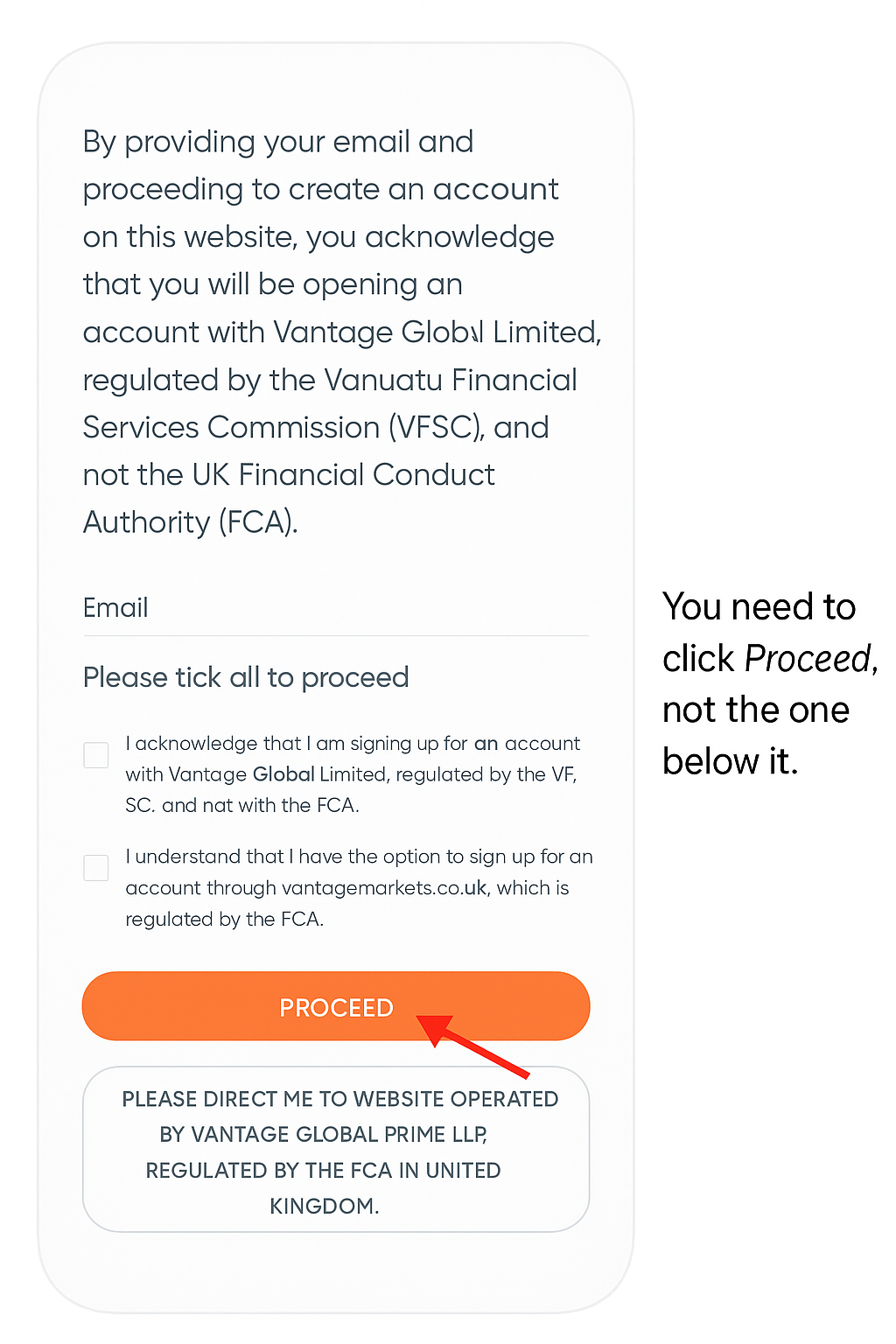 Sign-up screen